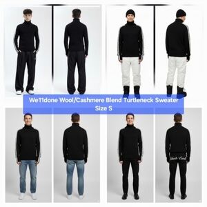 WE11DONE Wool/Cashmere Blend Turtleneck Sweater Size S